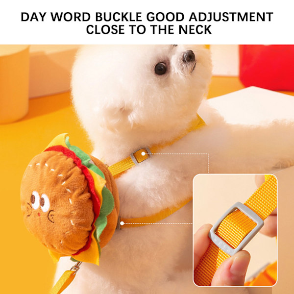 Mukava reppuvaljas talutushihnalla koiralle Söpö sarjakuva Lemmikin itsensä kantava reppu talutushihna ulkoiluun Aakkoset Hampurilainen M Suit Alphabet Hamburger
