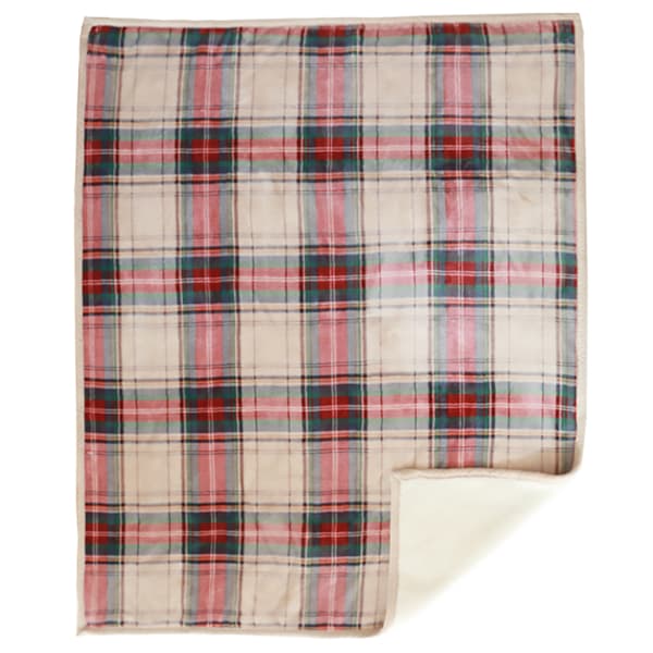 (SC)Electric blanket with plaid pattern, reversible ultra-soft blanket for sofa and bed, microfiber construction wrinkle-resistant, breathable (Nordic
