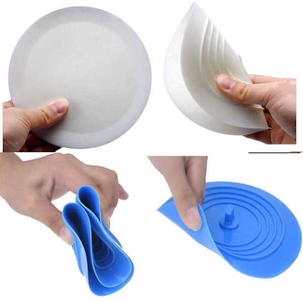 3-pakning med badekarplugger, 15 cm silikonbadekarplugg