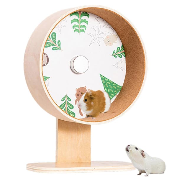 (SC)[LLC] Hamster Exercise Wheel Silent Running Wheel Double Bearings, with Adjustable Stand C C M