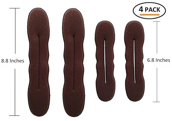 [SC] Magic Hair Bun Maker 4-pack (2 Small, 2 Large) Foam Bun Shaper Accessory Strong Flexible Reusable