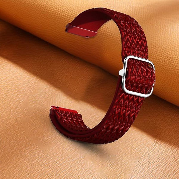 Elastiskt justerbart nylon 20 mm smartklockarmband, ersättning kompatibel med Samsung Galaxy Watch 3/4/4 Classic/Active/Active 2/Gear Sport, rosa