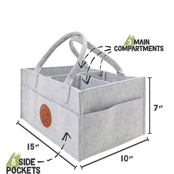 (SC)Premium Polyester Diaper Caddy Organizer, Modern & Minimalist Design, Foldable Baby Basket For Travel And Home Use, Versatile