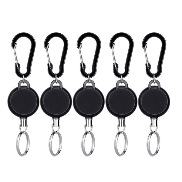 2-pack nyckelring utdragbar med jojo-funktion och snöre Svart