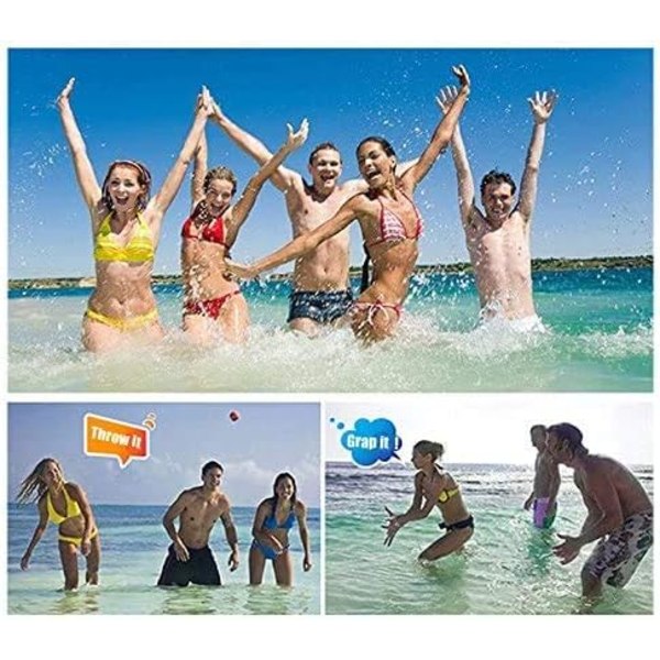2-pack vattenboll roliga poolleksaker bollar studsar på vattnet mjuk snabbtorkande Lycra boll vattenlek vattensportspel för pool strand
