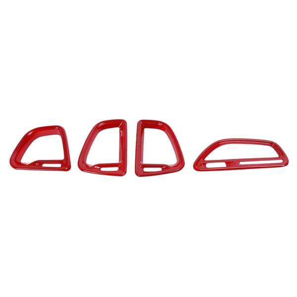 (SC)4PCS Central Console Air Vent Outlet Cover Trim Replacement for Dodge Challenger 2015 2021 Red