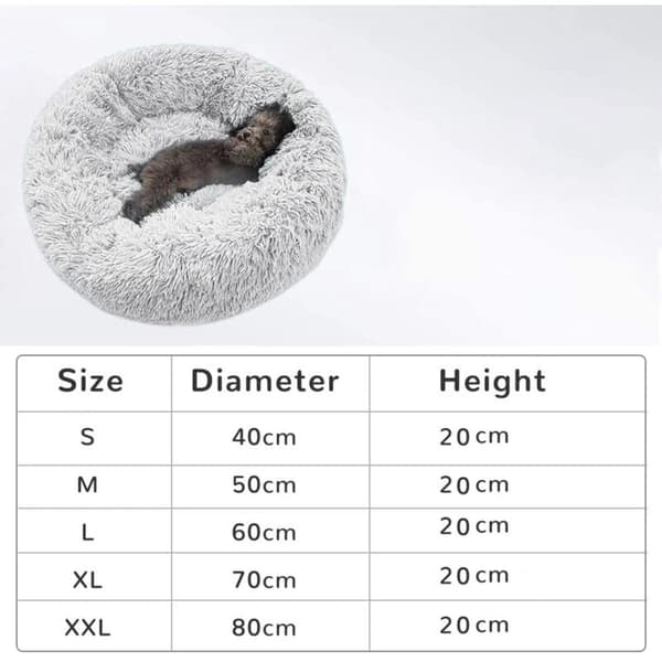 (SC) Katteseng, fluffy pude, blød vaskbar til katte hunde (hvid, 60 cm), Sunny