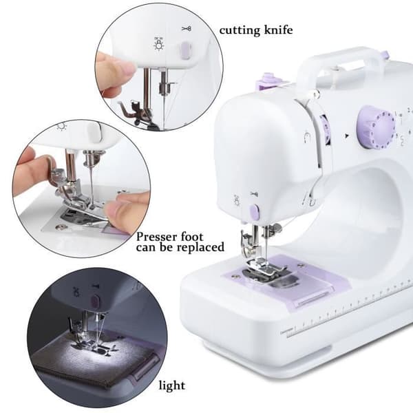 (SC)Excelvan Electronic Sewing Machine - Beginner - 12 Stitches - Portable - Two Adjustable Speeds_TF