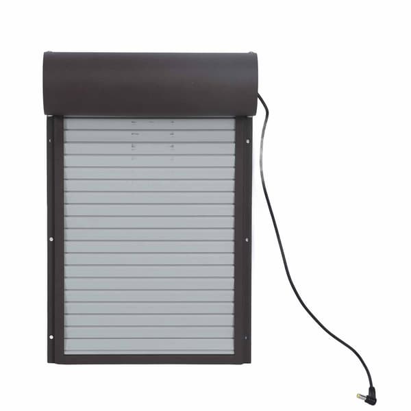 (SC) Automatic Metal Chicken Coop Door Timer Battery Powered Spring Loaded Habitat Accessory Brown