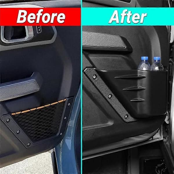 (SC) 2 Pcs Front Left+Right Door Pockets Side Door Organizer Box Accessories for 2021 2022