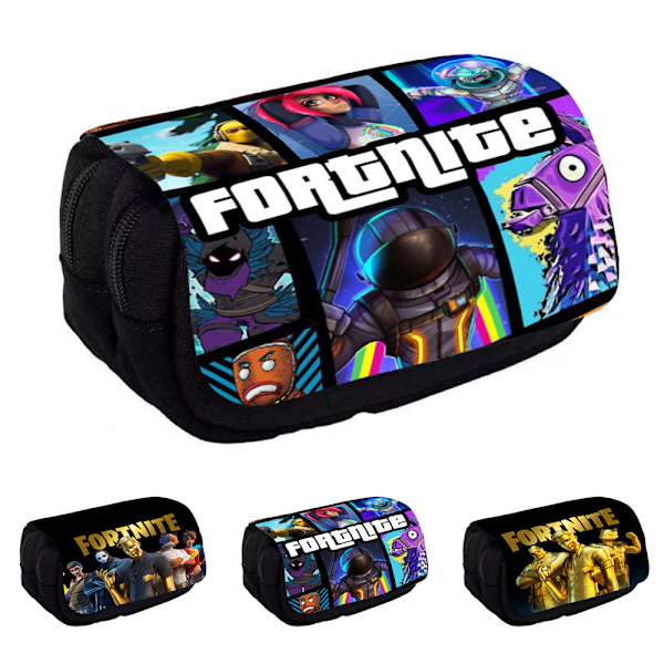 F-ortnite pennfodral för flickor, barnens pennfodral med dragkedja, tecknad anime pennfodral för skolan, skolmaterial present B