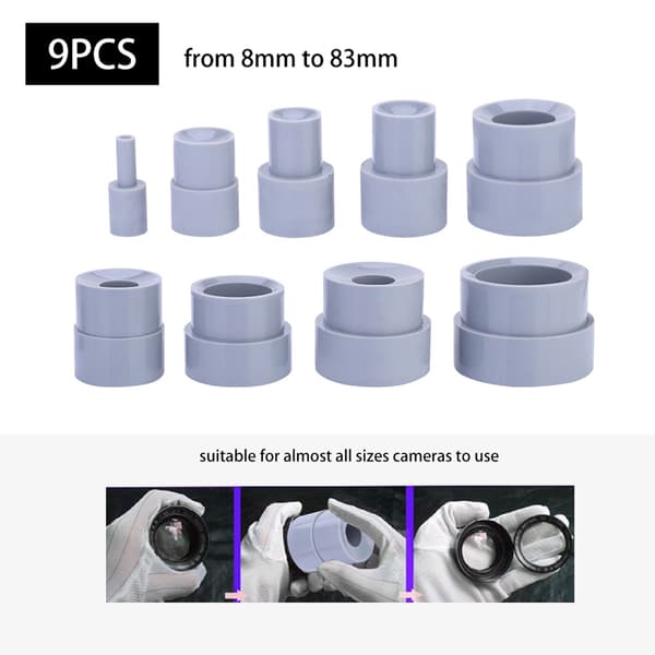 (SC) 9 pcs Camera DSLR Lens Repair Tool Ring 8-83mm Lens Removal Rubber Accessories 1set