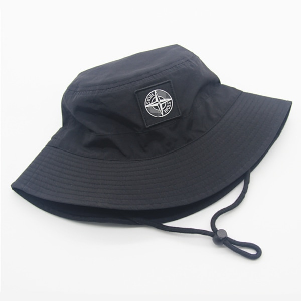 Stone Island Bucket Hat Vuxna Lättvikts Fiskare Kepssommar Utomhus Solhatt Black