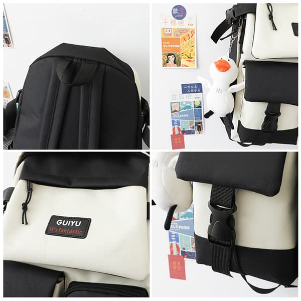 (SC) Large Capacity School Backpack for Students Korean Style Female School Backpack Black