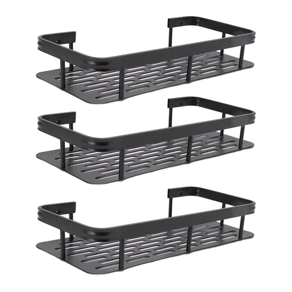 (SC)Shower Storage Shelf with Robust 3-Tier Design, Premium Aluminum Construction, Rustproof Shower Caddy for Organized Bathroom Essentials, No Drilling