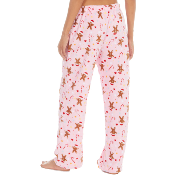 Sovfest Pyjamas Byxor för Dam/Kvinnor Jul Pepparkaka Rosa Pink L