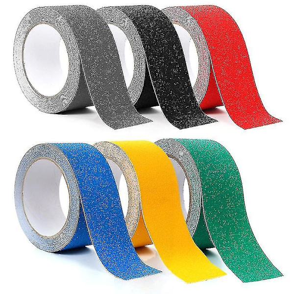 2 stk. 5m sort Anti-slip Tape Udendørs Anti-slip Stickers Høj Friktion
