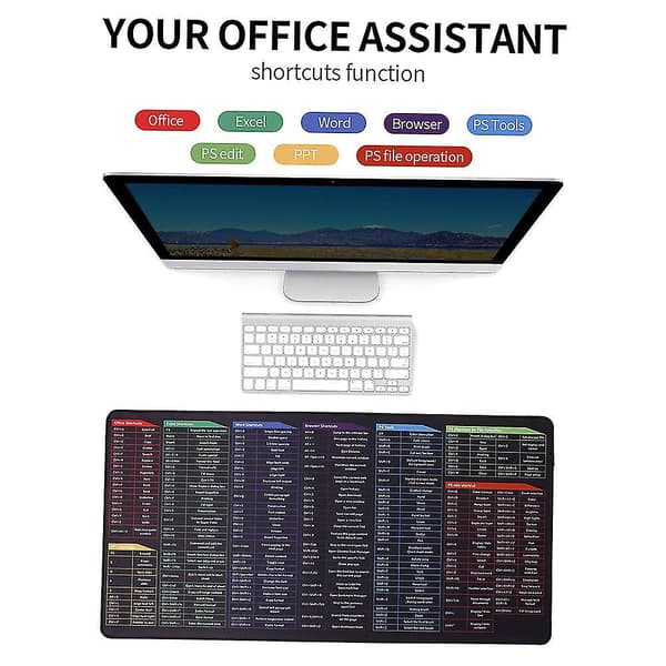 (SC)Docooler Extra Large Gaming Mouse Pad Keyboard Shortcuts Mouse Mat Computer Office Waterproof Non-Slip Big Desk Pad