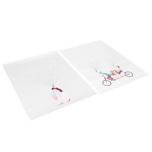 2Set tecknad mönster fingeravtryck målning DIY signatur gäst