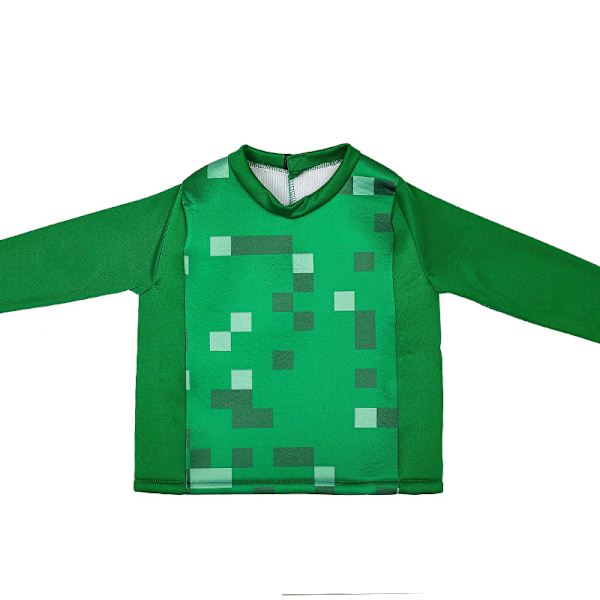 Minecraft Pojk Creeper Pixel Dräkt, Halloween-kostym för barn L