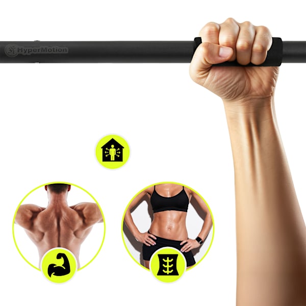 (SC)HyperMotion Justerbar Pull-Up Bar 80-130 cm, 150 kg, Sort