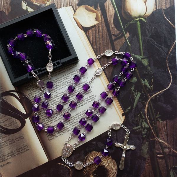 Ortodoxa kyrkans korshänge korshänge rosenkrans halsband Kristus bön akryl rosenkrans pärlor kedja religiösa smycken