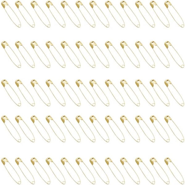Mini Gyldne Sikkerhedsnåle, 22mm Små Kjolenåle, Rustfrit Stål Kunsthåndværk Pins, Små Piggede Pins til Tøjsyning (100 Stk, Guld)