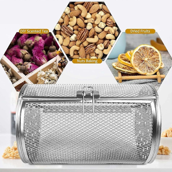 2025 Ny Rotisserikurv, Rotisserigrill i rustfrit stål, 360 graders roterende tromle, Ovnbakke Air Fry