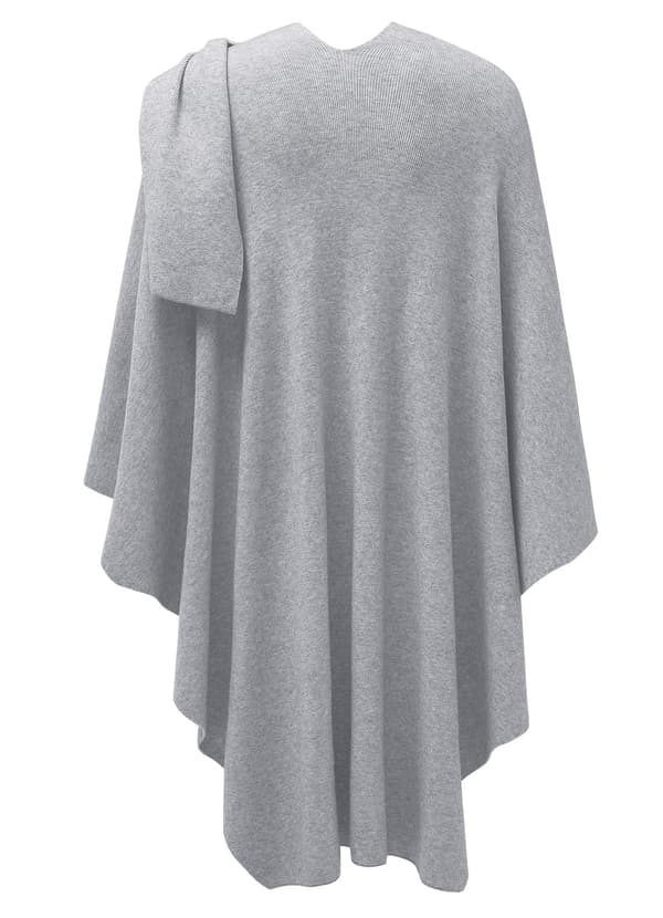 (SC) Damponcho, kashmirliknande stickad cape-kofta, present