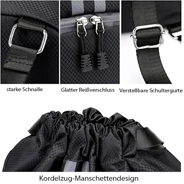 Gym Bag Fotboll Väska Ryggsäck med Dragsko Justerbar Dragsko Gym Bag Vattentät Sportväska för Män Kvinnor Barn Ungdomar