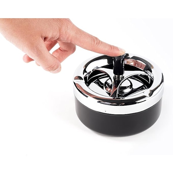 Mycket elegant modern vacker roterande askkopp vindaskkopp svart black