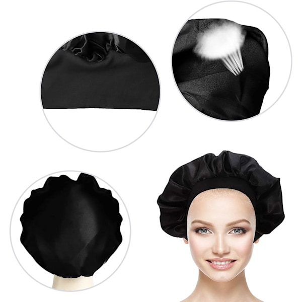 Silk Bonnet, Satin Bonnet Hiushuput, Elastinen Laaja Nauha Yöunille, Pehmeä Satin Unihattu Naisille ja Tytöille Hiustenhoitoon
