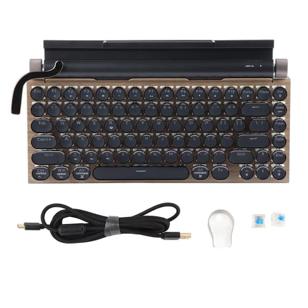 (SC)Retro Wireless Mechanical Keyboard with Adjustable Brightness and 83 Keys