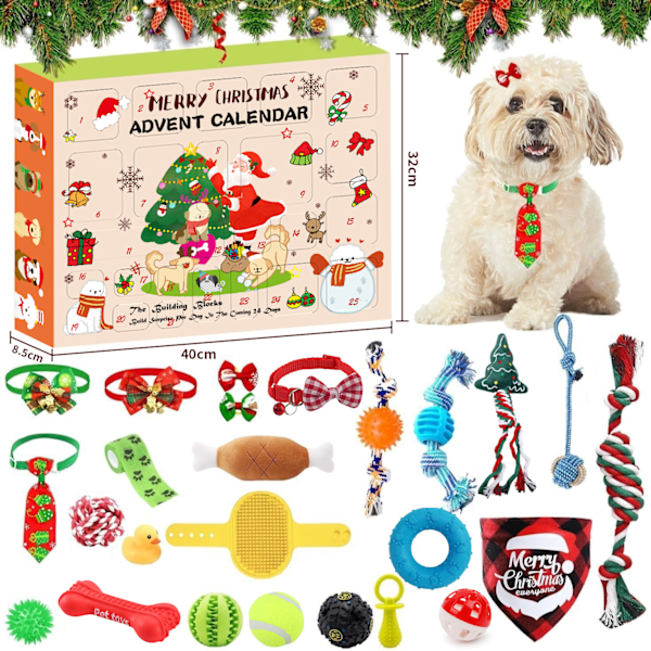 24-dagars Nedräkningsadventskalender för Hundleksaker - Blind Box-set, Skapa en Unik Julgåva till Din Älskade Hund