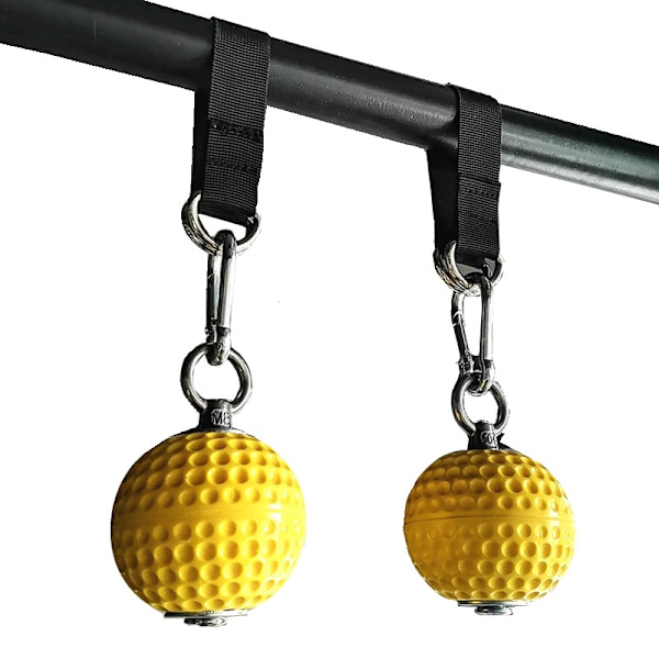 Pull Up Power Ball Hold Grips med remmar - halkfri (1 set, gul)