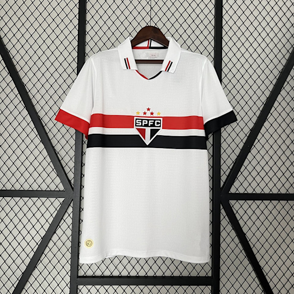 Säsong 2425 São Paulo Kortärmad Fotbollströja Snabbtorkande Andningsbar Sportkläder Bortatröja XL Away