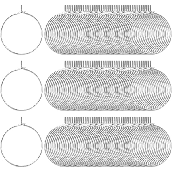 100 Stykker Øredobber Ringer for Smykkelaging, Øredobber Vinglass Hypoallergenisk Rustfritt Stål Øredobber Pins DIY Øredobber Tråder Funn (20mm)