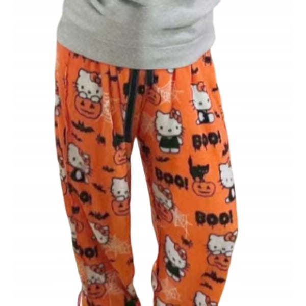 Piirretty HelloKitty-flanelipuku Plussinen ja paksu eristyspuku naisille keltainen yellow XL