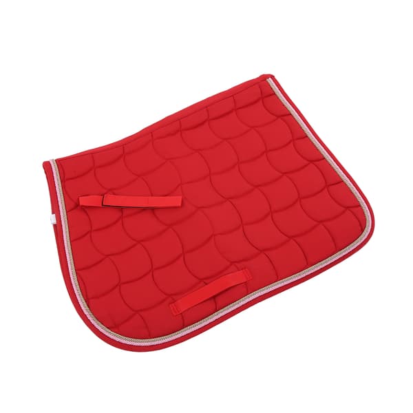 (SC)Breathable All-Purpose Saddle Pad with Handle and Girth for Horses Large Red