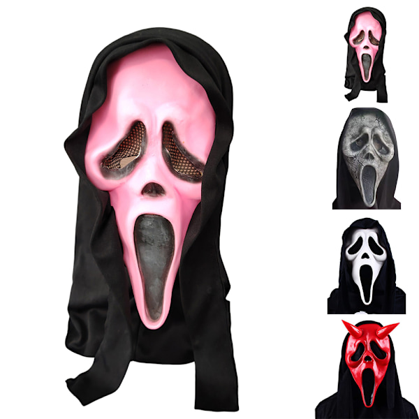 Scary Movie Scream Latexmaske Voksen Halloween Kostume Cosplay Kostume Rekvisit Halloween Maske White