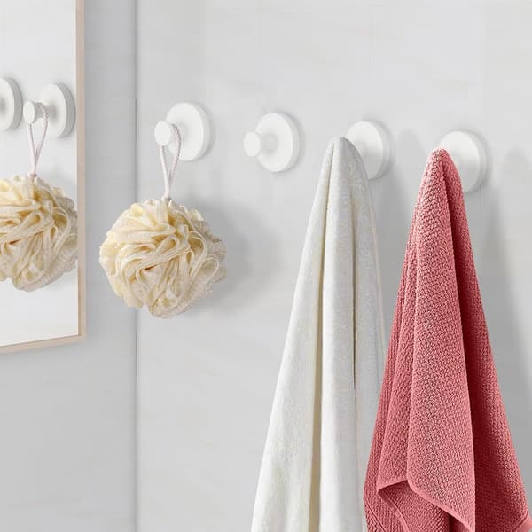 (SC) 4-pack, Vacuum Suction Cup Hooks, Powerful Vacuum Hooks, Towel Hanger, Reusable, Suction Cup Hanging Hook, Light Silver