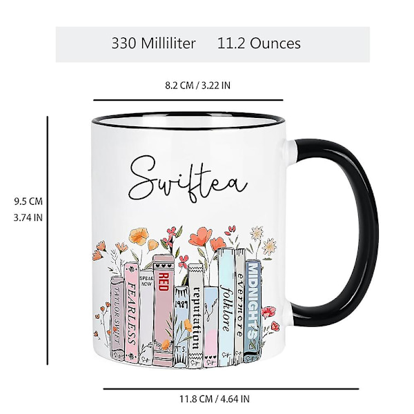 Taylor Swift album kaffekop til sangerfans, tekop merchandise til Swiftie kvinder og piger