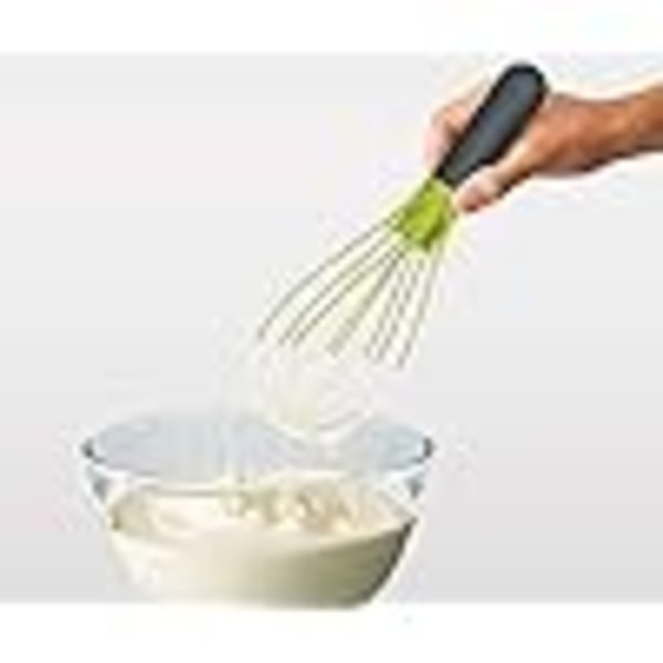 Joseph Joseph Twist Visp - 2 i 1 - platt och ballongvisp - Lämplig för non-stick köksredskap, Silikon, Grå / Grön Grey/Green