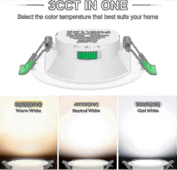 (SC)12 stk 7W Hvid LED Downlight Indbygningsloftslamper Slanke Spotlights