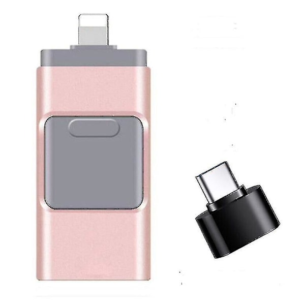 4-i-1 USB-minne med lagring för iPhone, iPad, PC, iOS och Android (128 GB)