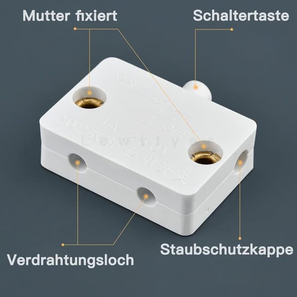 Automatic Light Switch Door Cabinet Momentary Switches 6 Pcs Cabinet Doors Cupboard Switch White