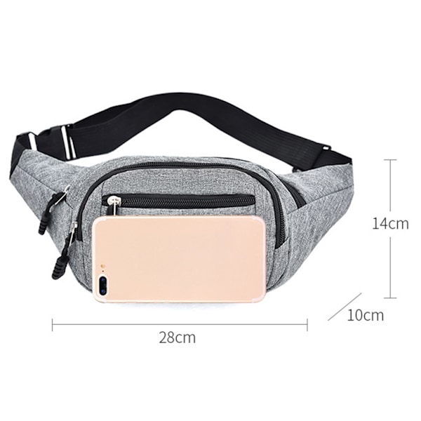 Midjeväska Herr Dam Fanny Pack Semester Pengar Bälte Väska light gray