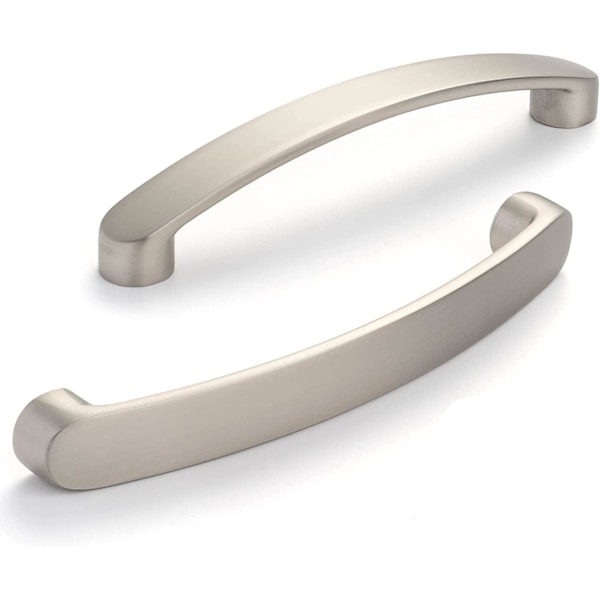 Set med 6 möbelhandtag, krom köksdörrhandtag - borstade nickel köksmöbelhandtag, borstade kökshandtag, c/c 96mm