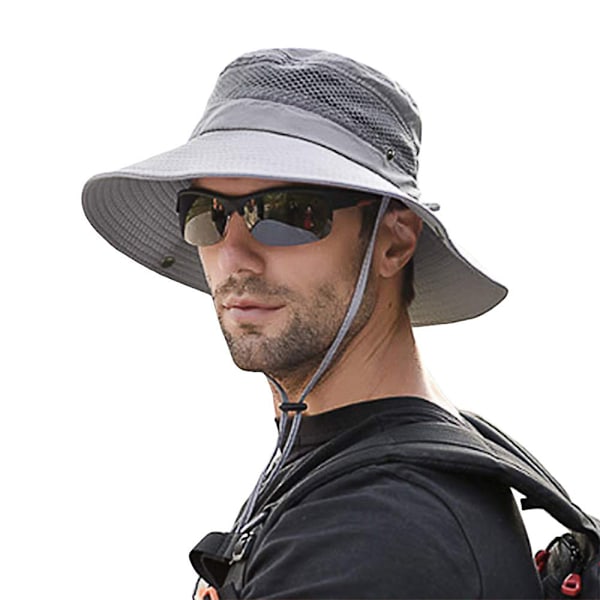 Solhatt för män UV-skydd safarihatt sommar utomhus fiskehatt bush hatt
