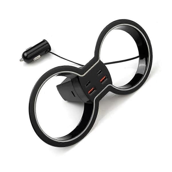 (SC) Car Cup Holder Ambient Lighting for 11th 2021-2024 Hatchback Central Control Fast Charging Expansion Dock